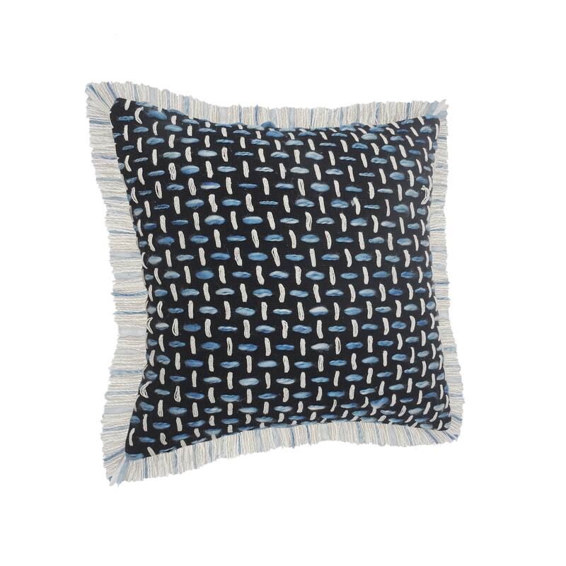 Sevita Modern Interwoven Throw Pillow with Fringe
