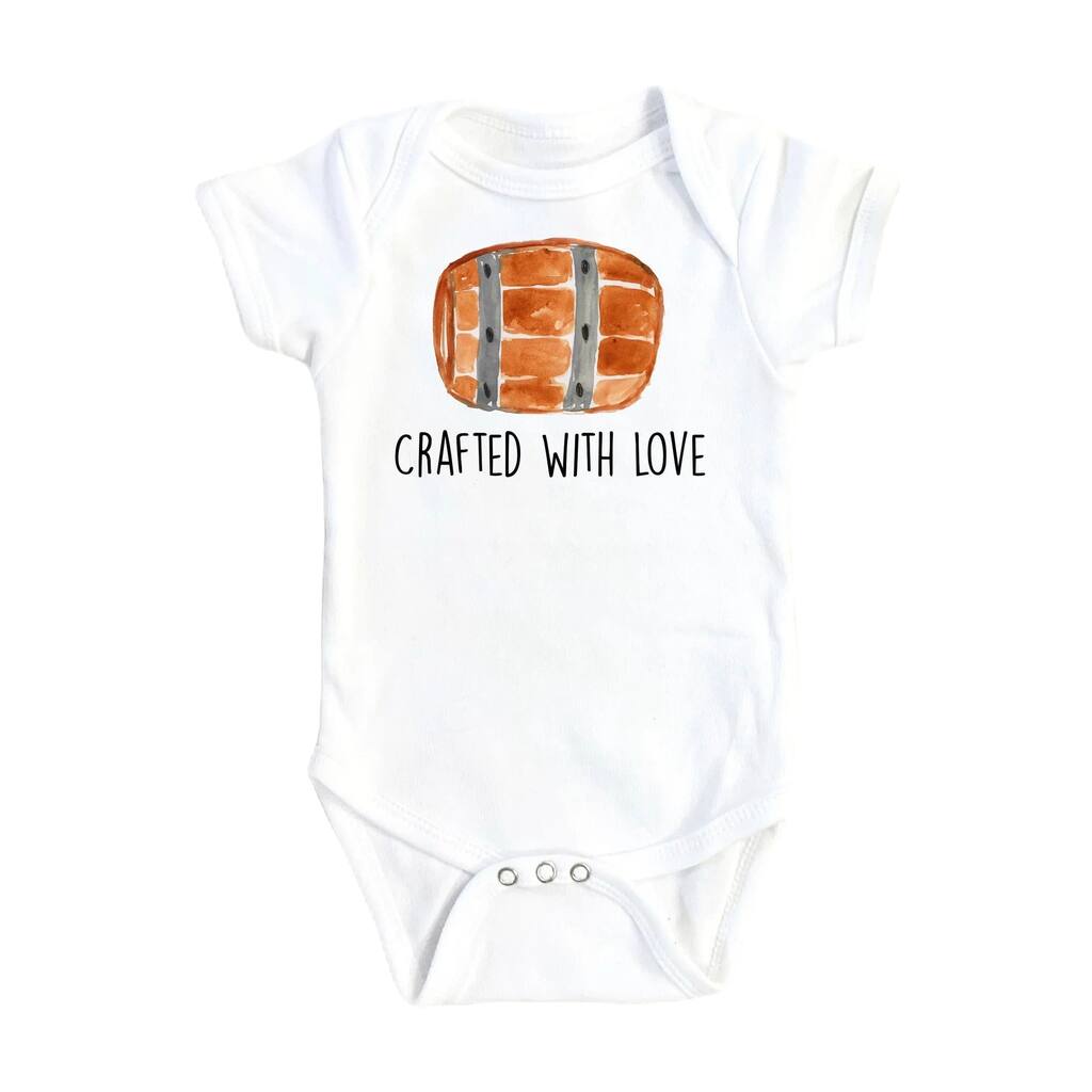 Beer Crafted Keg - Baby Boy Girl Clothes Infant Bodysuit Funny Cute Newborn
