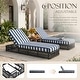 preview thumbnail 92 of 112, Patio Recline Chairs Adjustable Chaise Lounge with Cushions (Set of 2)