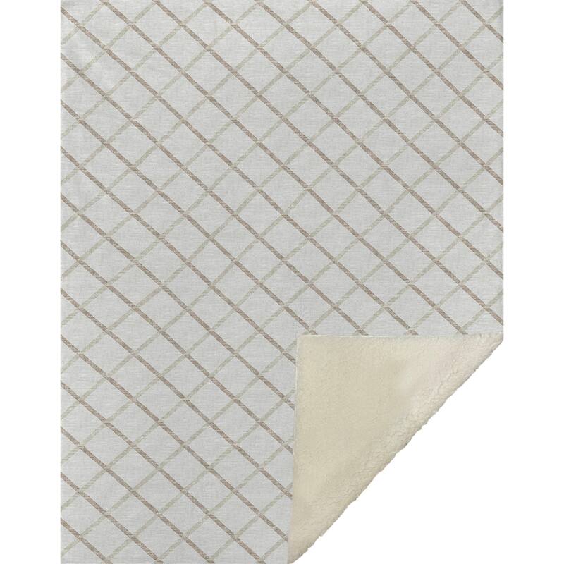 Premium Machine Washable ASB140 Lattice Sherpa Throw Blanket