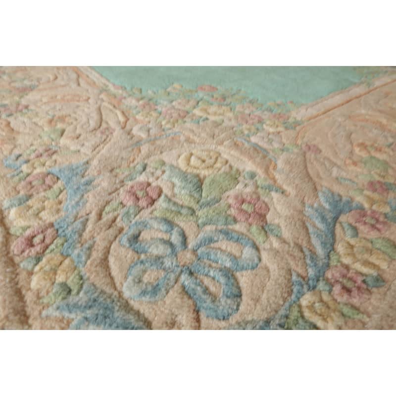 12'5''x20'5' 'Hand Knotted Wool Oversize Sea Aubusson Savonnerie Plush Pile Rug - 12' 5'' x 20' 5''
