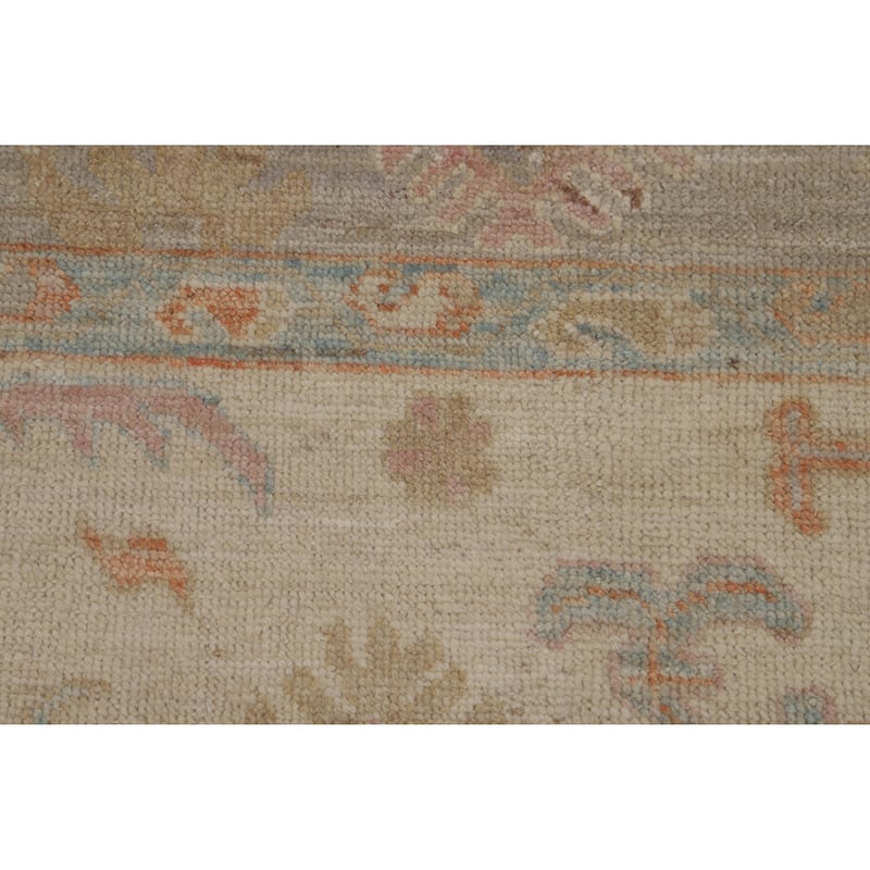 Hand Knotted Oriental 100% Wool Carpet Transitional All-Over Greys & Charcoal Oushak Area Rug - 11' 10'' X 9' 2''