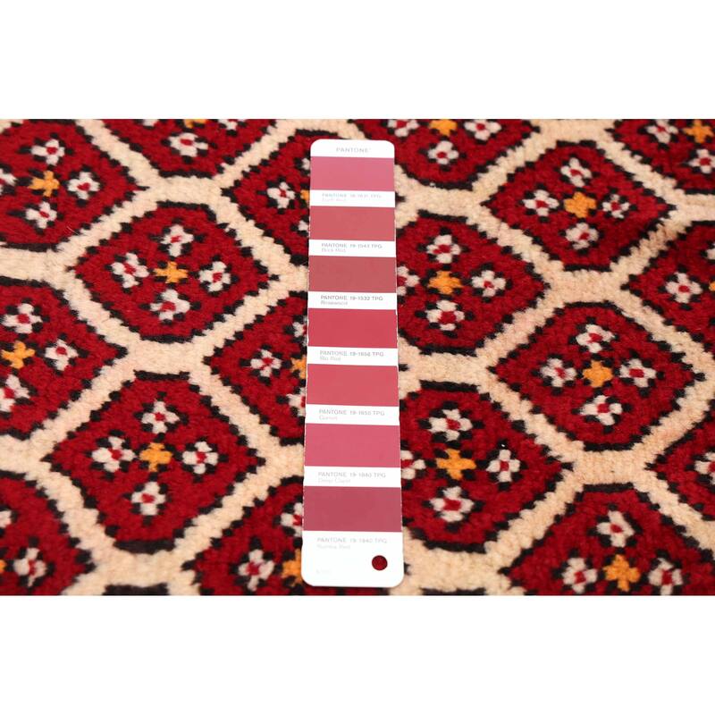 ECARPETGALLERY Hand-knotted Baluch Red Wool Rug - 3'8 x 6'7