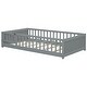 preview thumbnail 20 of 58, Twin size Floor Platform Bed with Built-in Book Storage Rack,Door