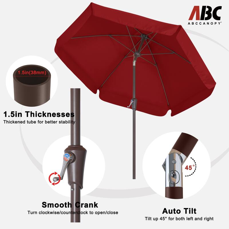ABCCANOPY 7.5FT Outdoor Patio Table Market Umbrella for Garden
