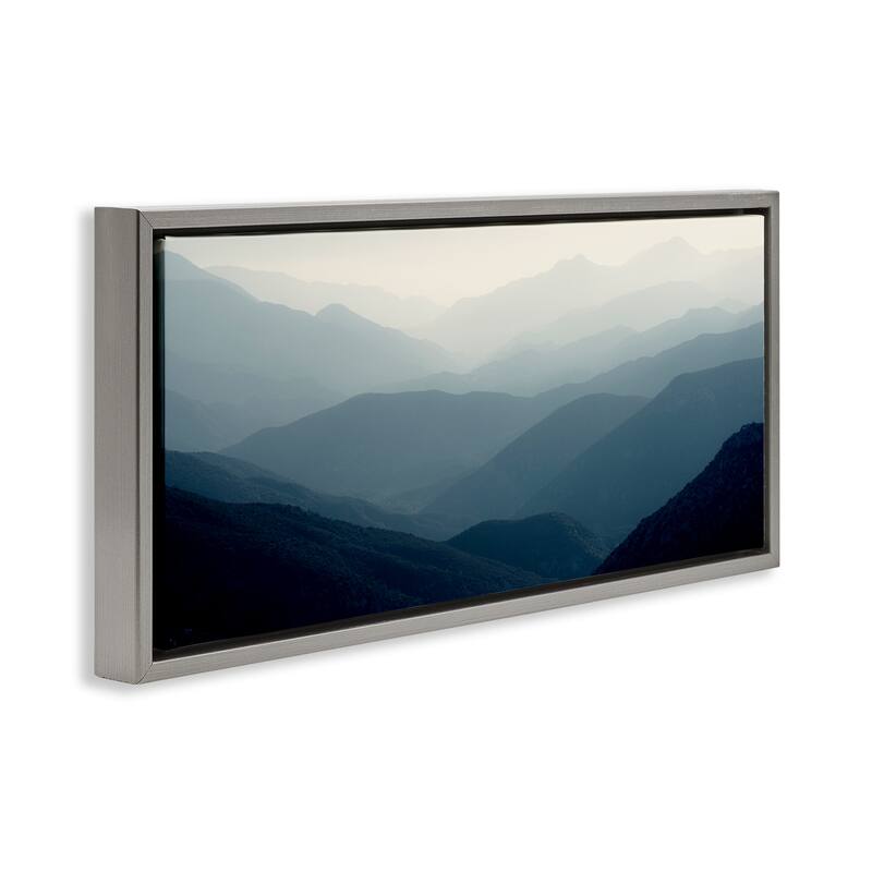 Stupell Foggy Blue Mountains Framed Floater Canvas Wall Art Design By Gemma Bardot