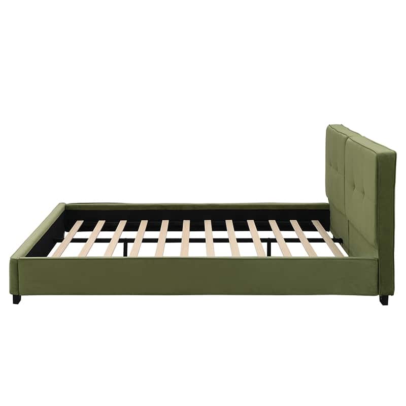 Christopher Knight Home - Oliver Velvet Upholstered King Platform Bed with Tufted Elegance