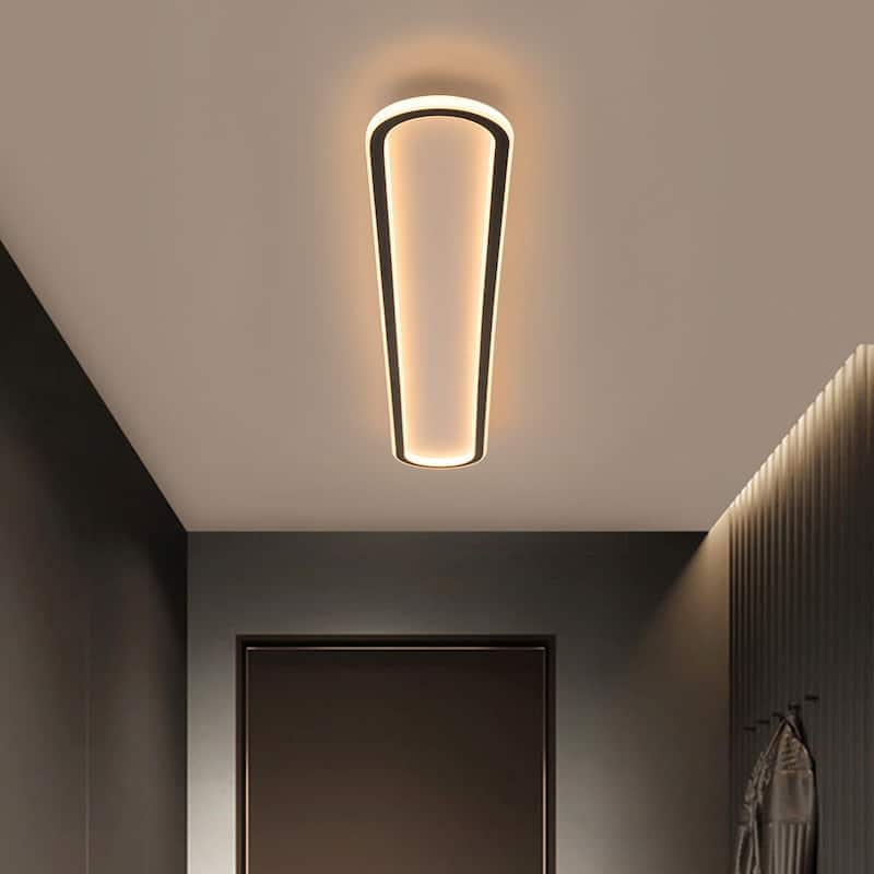 Contemporary Linear Oval LED Semi Flush Mount - 39in 3000K