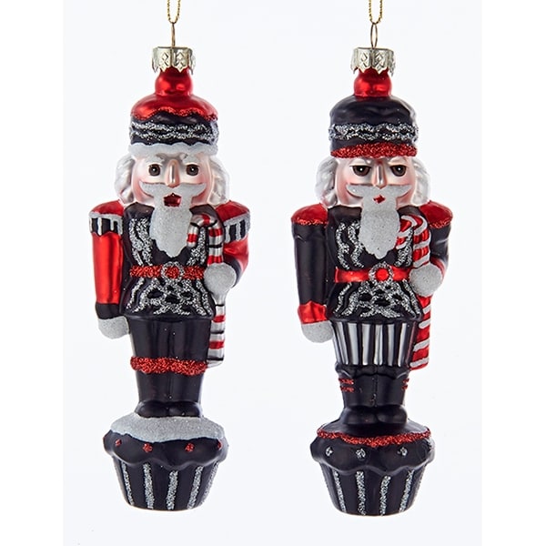 kurt adler chalkboard black red nutcrackers holiday ornaments set of 2 glass - Nutcracker Christmas Ornaments kurt adler chalkboard black red nutcrackers holiday ornaments set of 2 glass - Nutcracker Christmas Ornaments