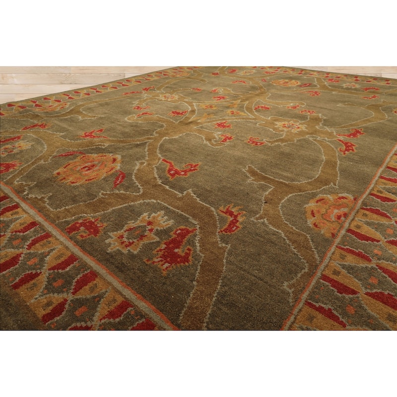 8x10 Hand Knotted Wool Moss Plush Pile Tibetan Arts & Crafts Swiss Wash Rug - 8' x 10'