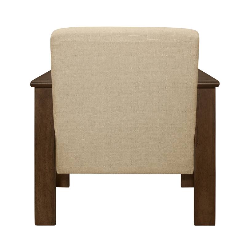 Bella 32 Inch Accent Chair Armchair, Storage Arms, Light Brown, Solid Wood