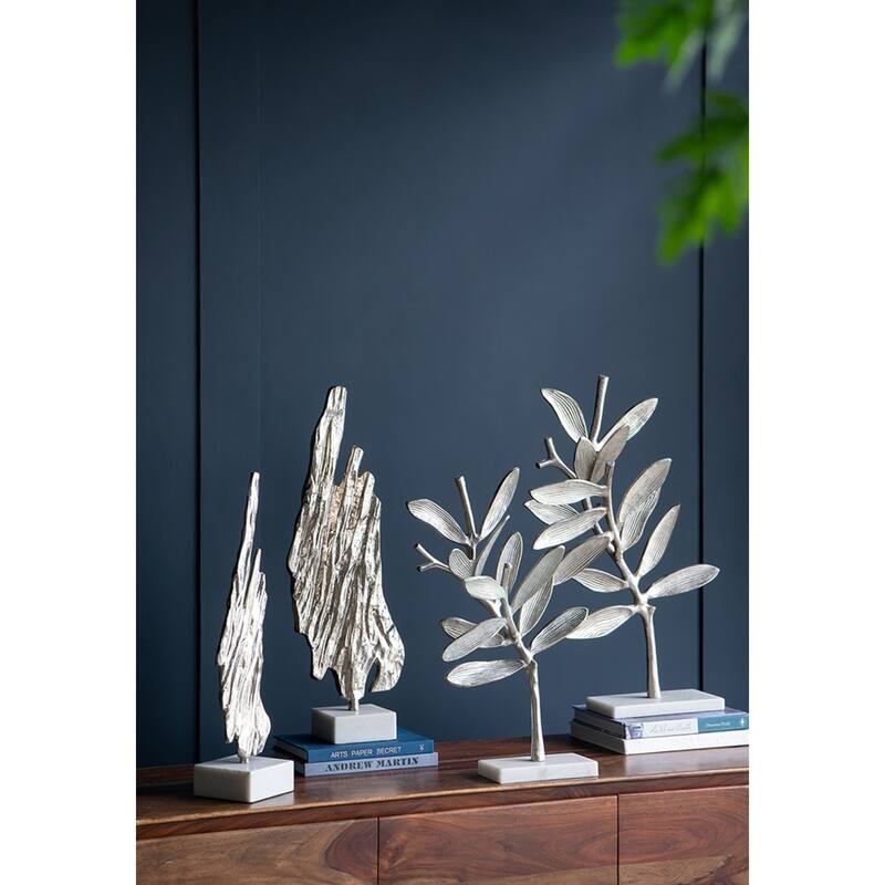 Olive Branch Statuaries - 28" - Silver and White - Set of 2