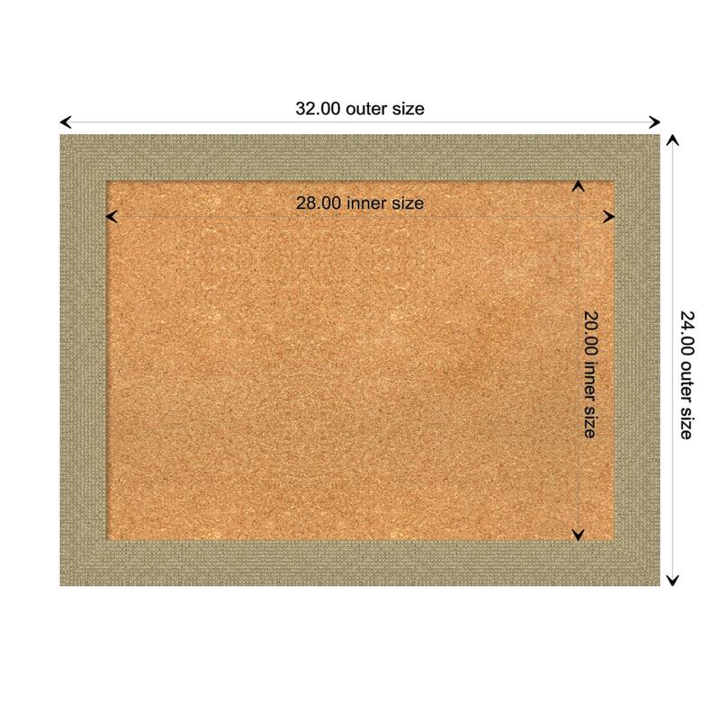 Mosaic Framed Natural Corkboard Bulletin Board - Mosaic Gold - Board Size 28x20