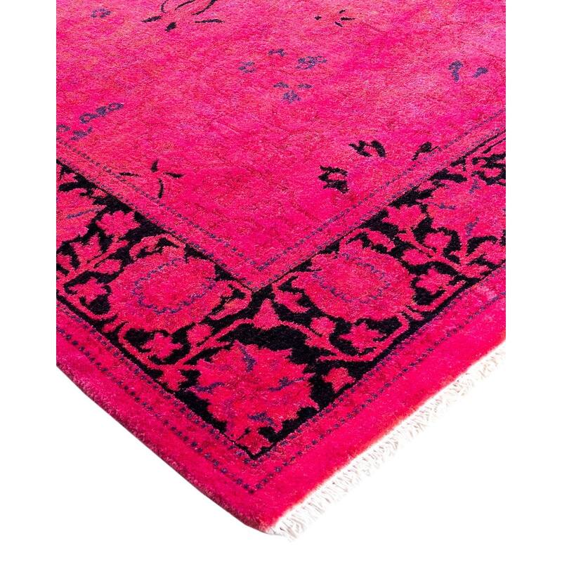 Contemporary Overdyed Wool Hand Knotted Area Rug - 3' 2" x 5' 5"