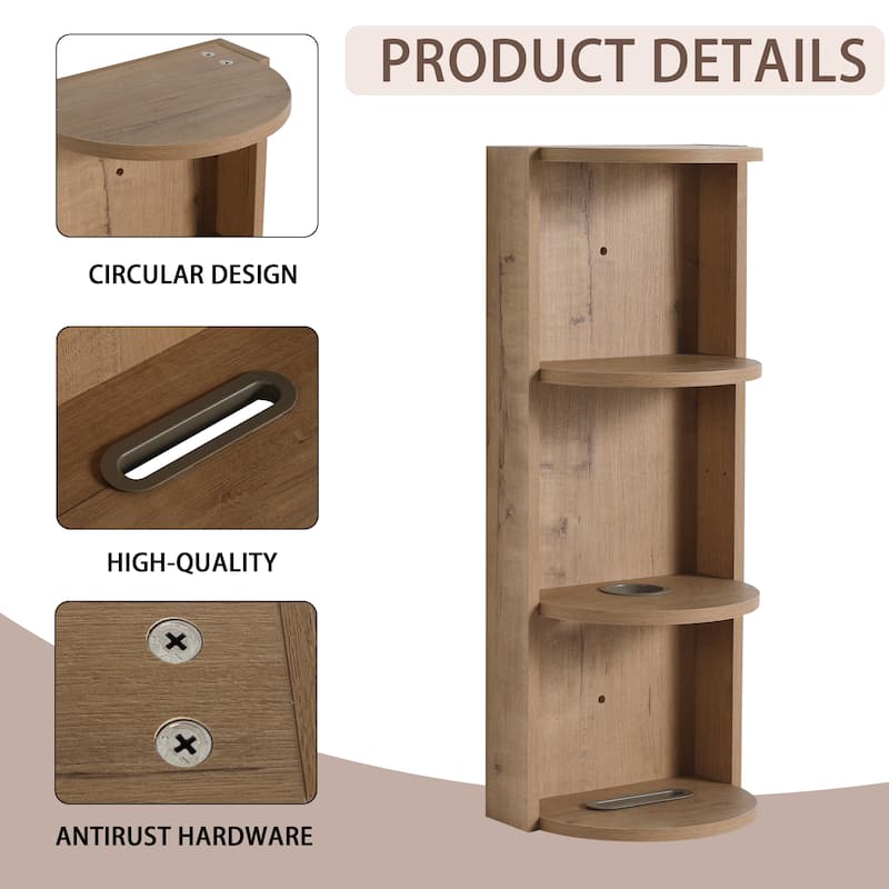 12" Bathroom Wall-Mounted Storage Rack, Float Mounting Design,(KD-Packing)