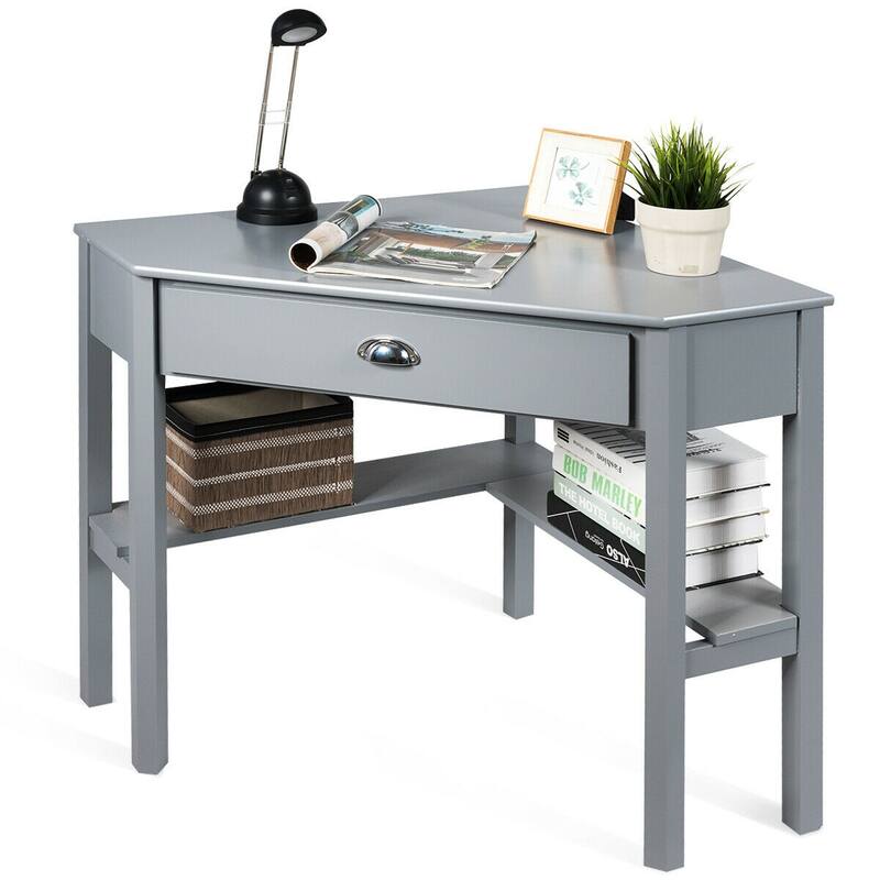 Gymax Corner Computer Desk Laptop Writing Table Workstation W/ Drawer
