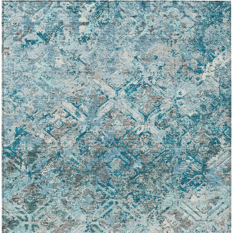 HomeRoots Geometric Transitional Rectangle Outdoor Rug