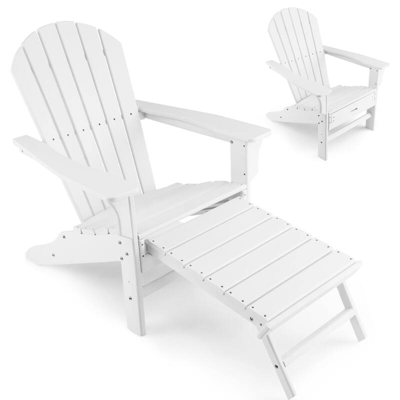 Costway 2 PCS Outdoor Patio HDPE Adirondack Chair Beach Seat - 29''x 53''x 37.5''