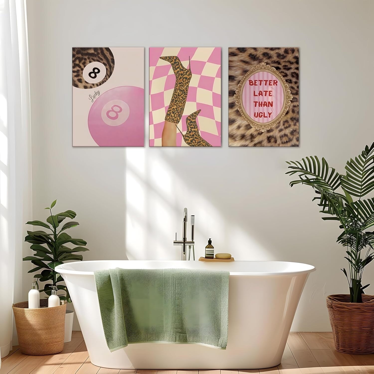 Framed Pink Leopard Print Wall Art Set of 3 - Bed Bath & Beyond