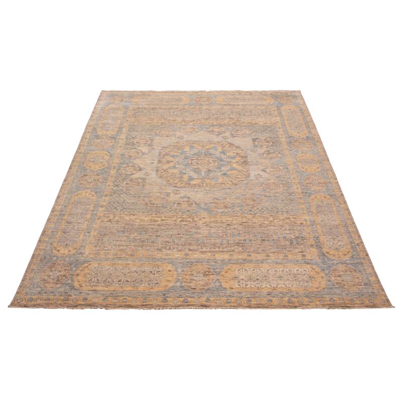 ECARPETGALLERY Hand-knotted Mamluk Light Blue Wool Rug - 12' 1" x 15'