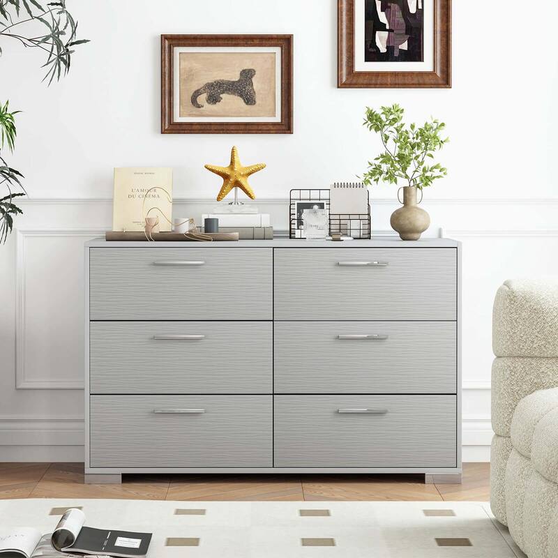 Costway 6 Drawer Storage Cabinet with Metal Legs & Handles - See Details