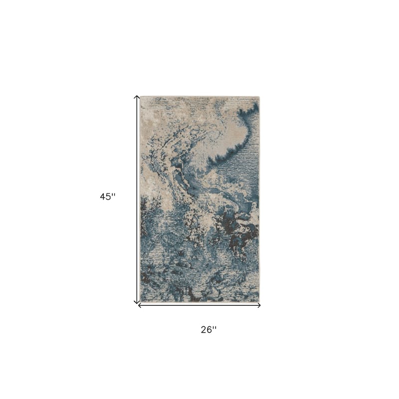 Power Loomed Abstract Modern Stain Resistant Area Rug
