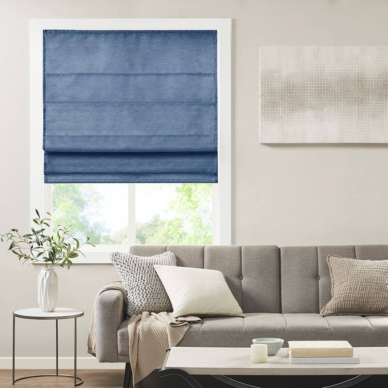 Printed Faux Silk Room Darkening Cordless Roman Window Shade