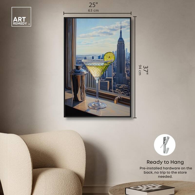 Classy Drink in NYC Canvas by Art Remedy