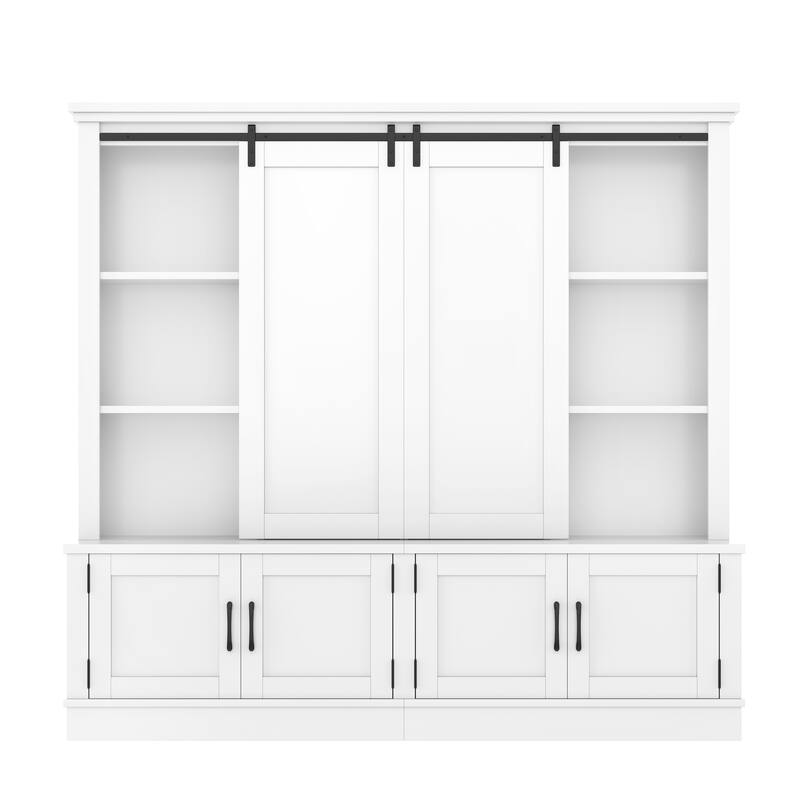 Entryway Cabinet with Sliding Doors, Shoe Storage, Bench and Tree-Shaped Coat Rack, Multi-Functional Hallway Organizer
