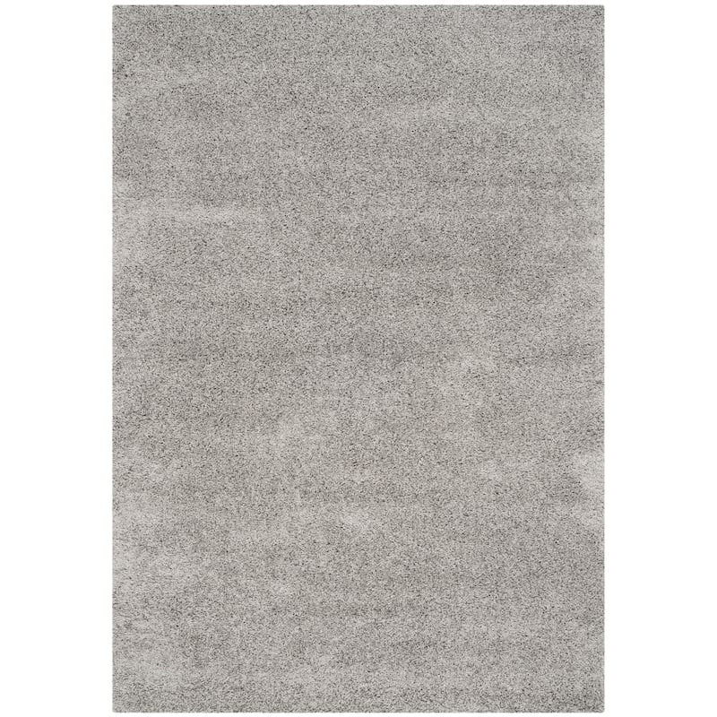 SAFAVIEH Laguna Shag Verdiana Solid Color 2-inch Thick Rug. - 4' x 6' - Silver - Rectangle
