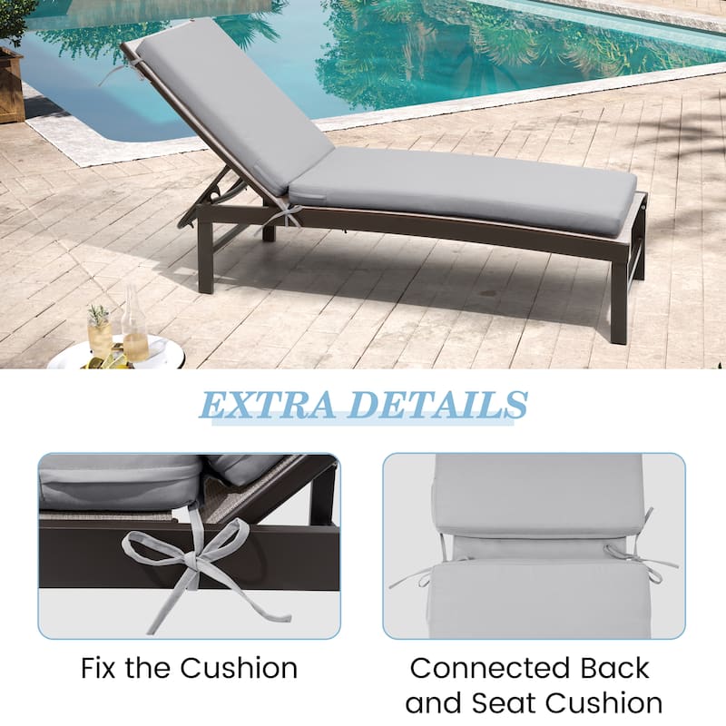 Pellebant Outdoor Patio Chaise Lounge Cushion
