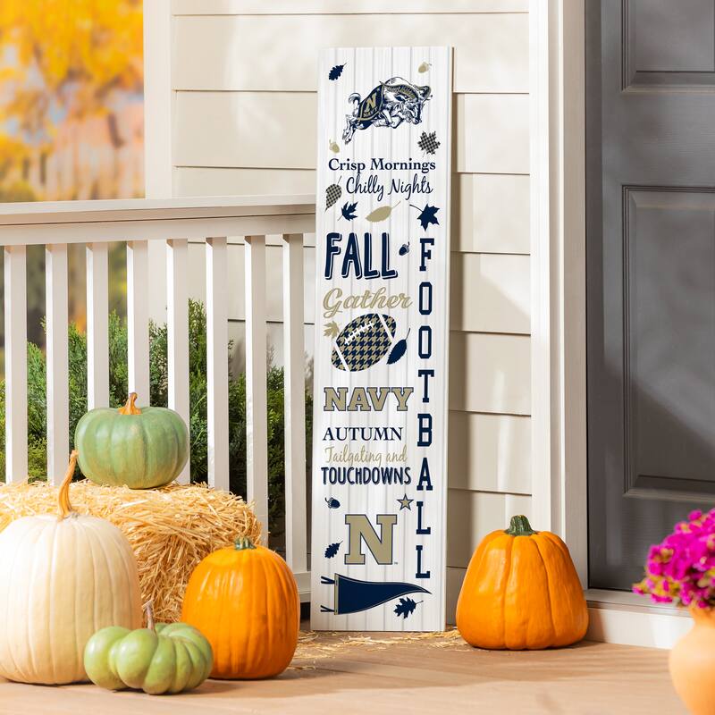 47" Double Sided Seasonal Porch Leaner, US Naval Academy - 47" x 11.25" - Fall