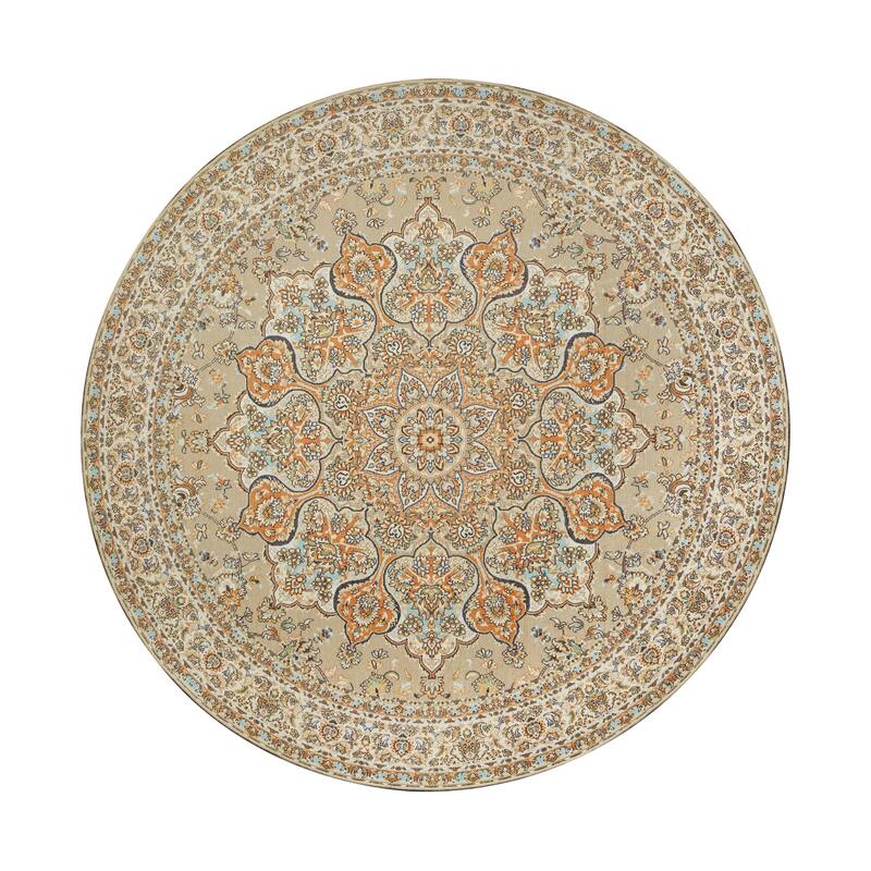 My Magic Carpet Kenya Beige Machine Washable Area Rug