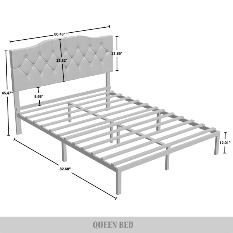 CraftPorch Modern Velvet Tufted Upholstered Platform Bed