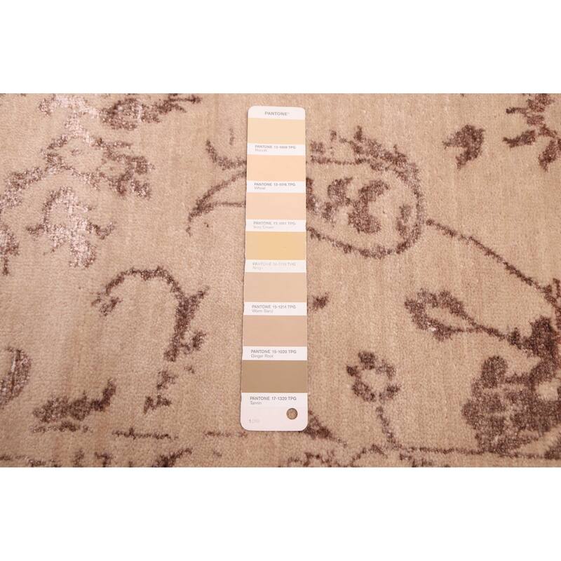 ECARPETGALLERY Hand-knotted Heritage Tan Silk, Wool Rug - 2'6 x 16'2