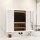 preview thumbnail 4 of 16, Sleek Anti-Fog Bathroom Medicine Cabinet with Dimmable LED Lights - 45.9"
