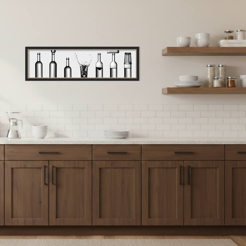 bottles game by Valeriy Kasmasov Wood Framed Wall Art Print