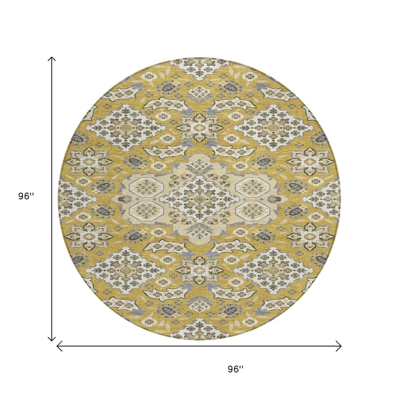 HomeRoots Medallion Traditional Rectangle Outdoor Rug