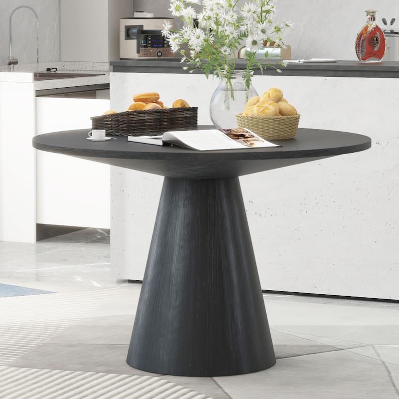 Round Dining Table Minimalist Elegant Table - Black