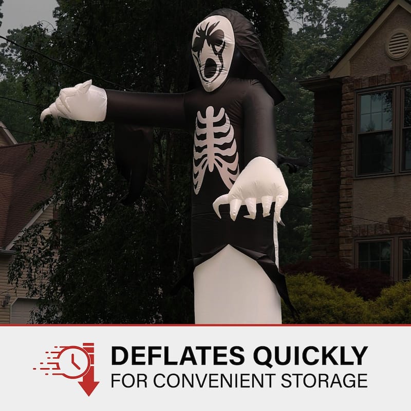 Haunted Hill Farm 12-Ft. Tall Pre-lit Inflatable Grim Reaper