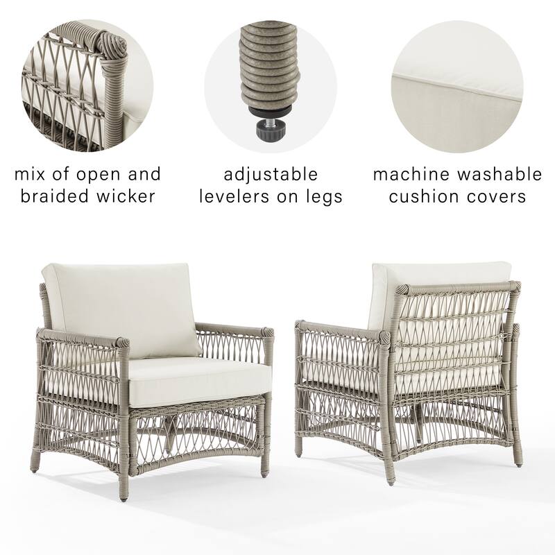 Thatcher 2Pc Outdoor Wicker Armchair Set
