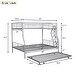preview thumbnail 15 of 25, Full XL Over Queen Metal Bunk Bed with Trundle, Sturdy Iron Frame