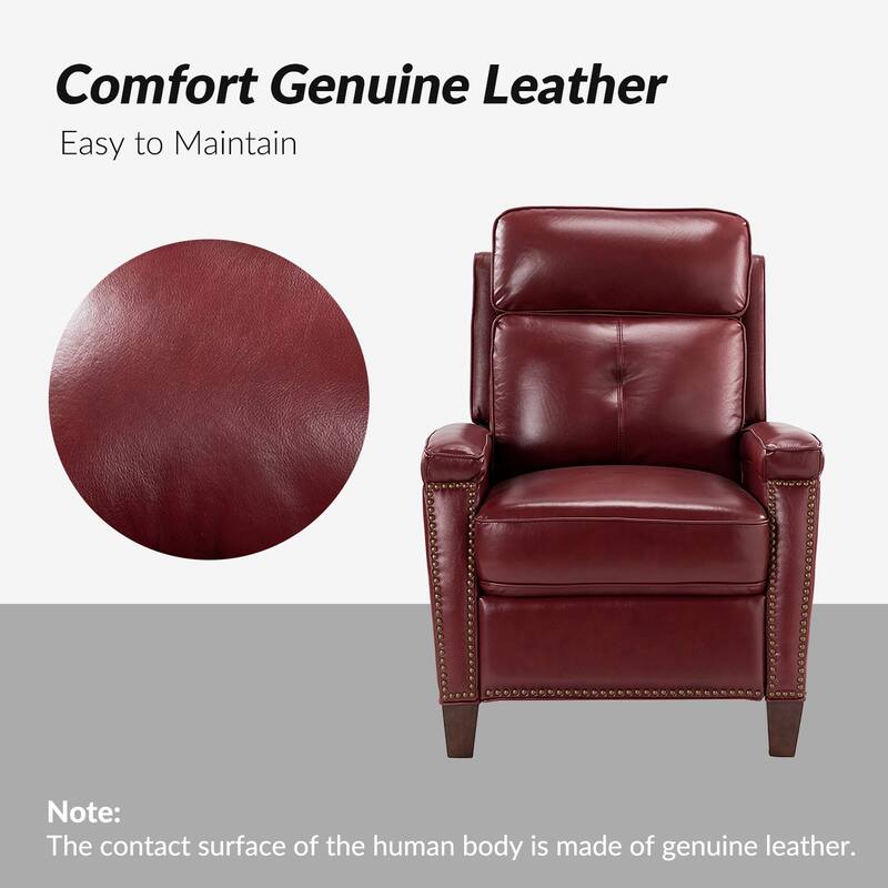 Gaspar Mid-Century Modern Pushback Recliner with Nailhead Trim by HULALA HOME