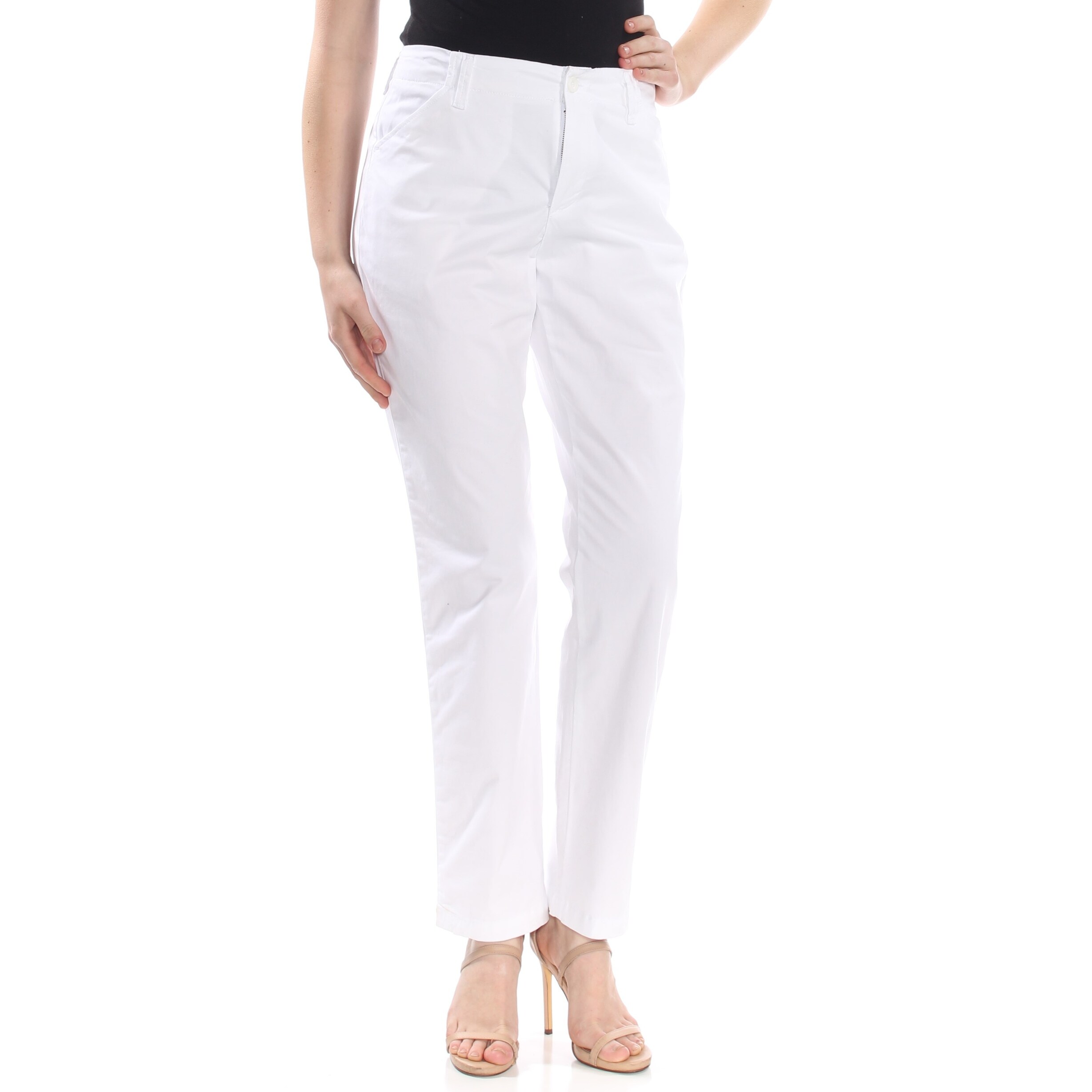 womens white straight leg pants