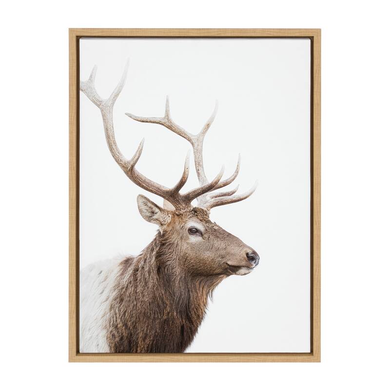 Kate and Laurel Sylvie Stag Profile Framed Canvas by Amy Peterson Art Studio