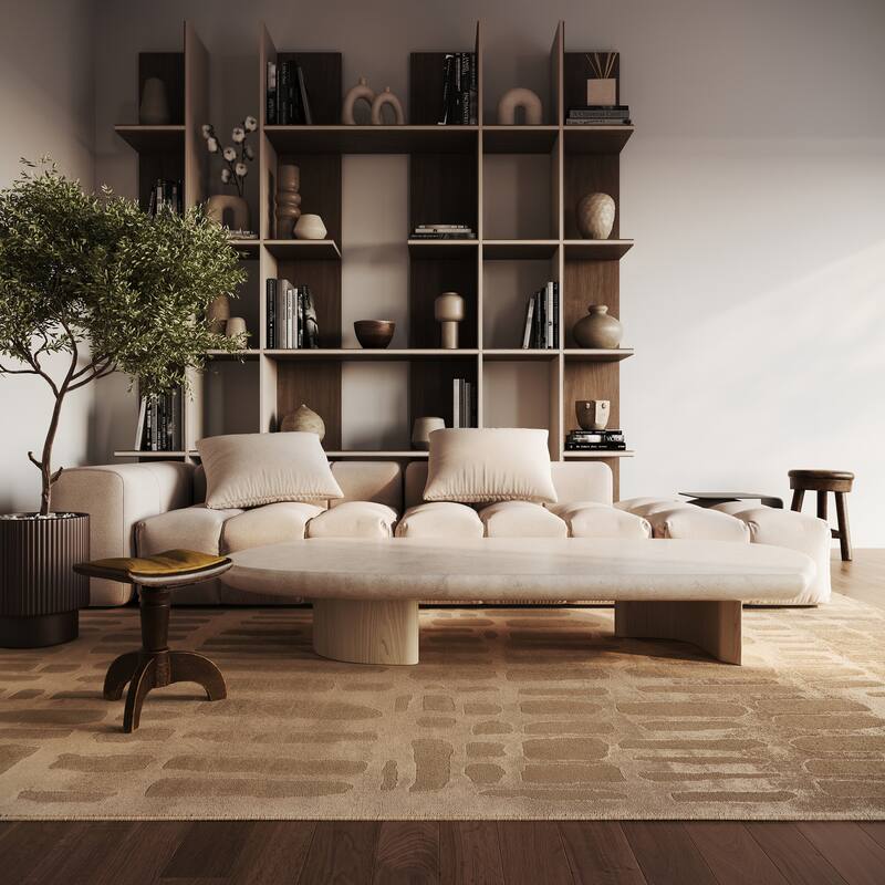 Nuloom Belen Modern Abstract Area Rug - 9' x 12' - Sand