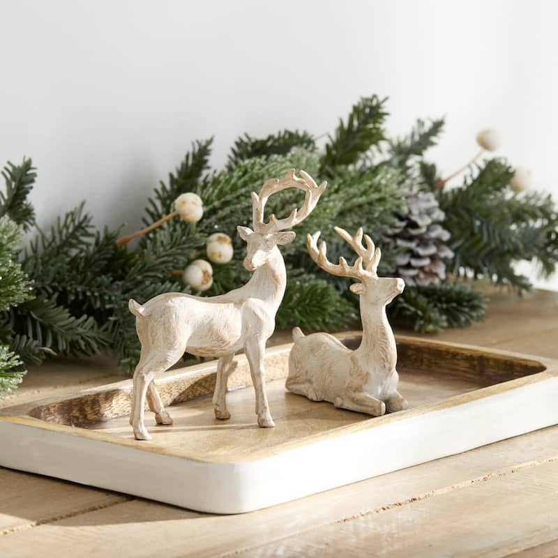 Deer Christmas Figurines - 5.25" - Set of 6