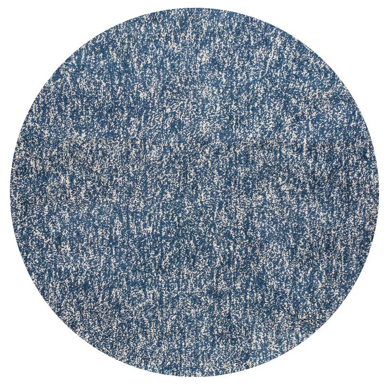 Domani Euphoria Cozy Heather Shag Rug - 8' Round - Heathered Indigo