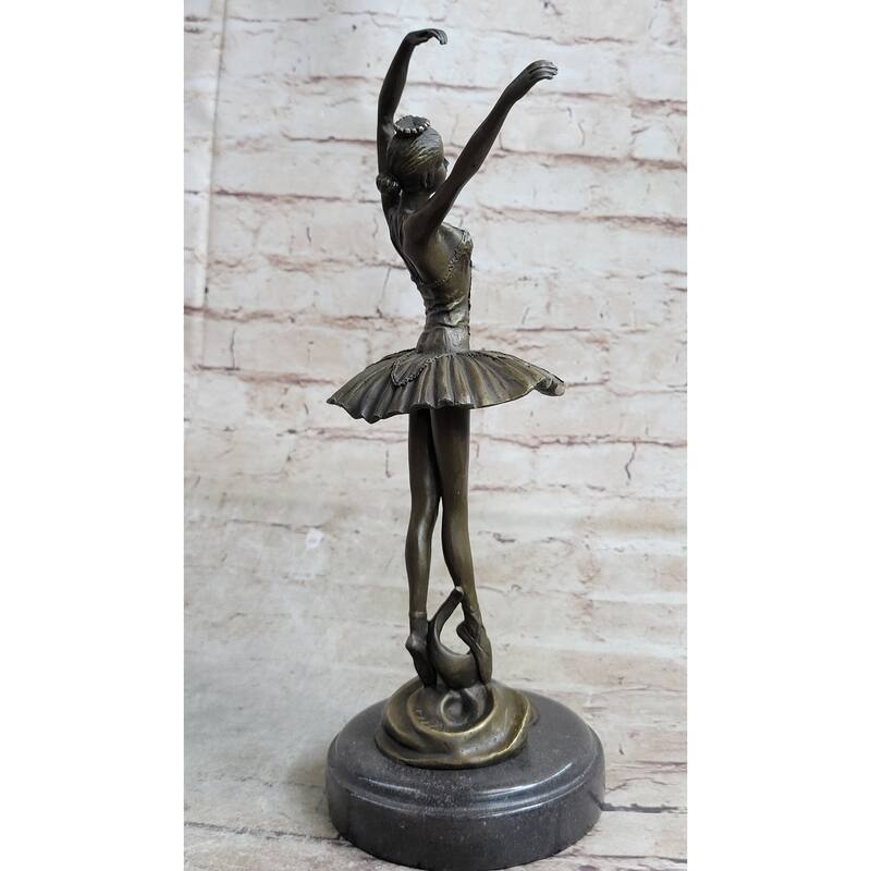 Prima Ballerina Ballet Dancer Girl Figure Signed Original Bronze Statue Sculpture 13 Inches X 5 Inches