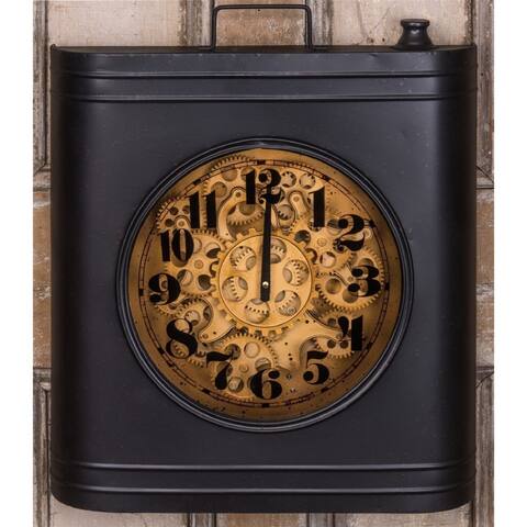 Seasonal Abode Iron Oil Can Shape Gear Clock
